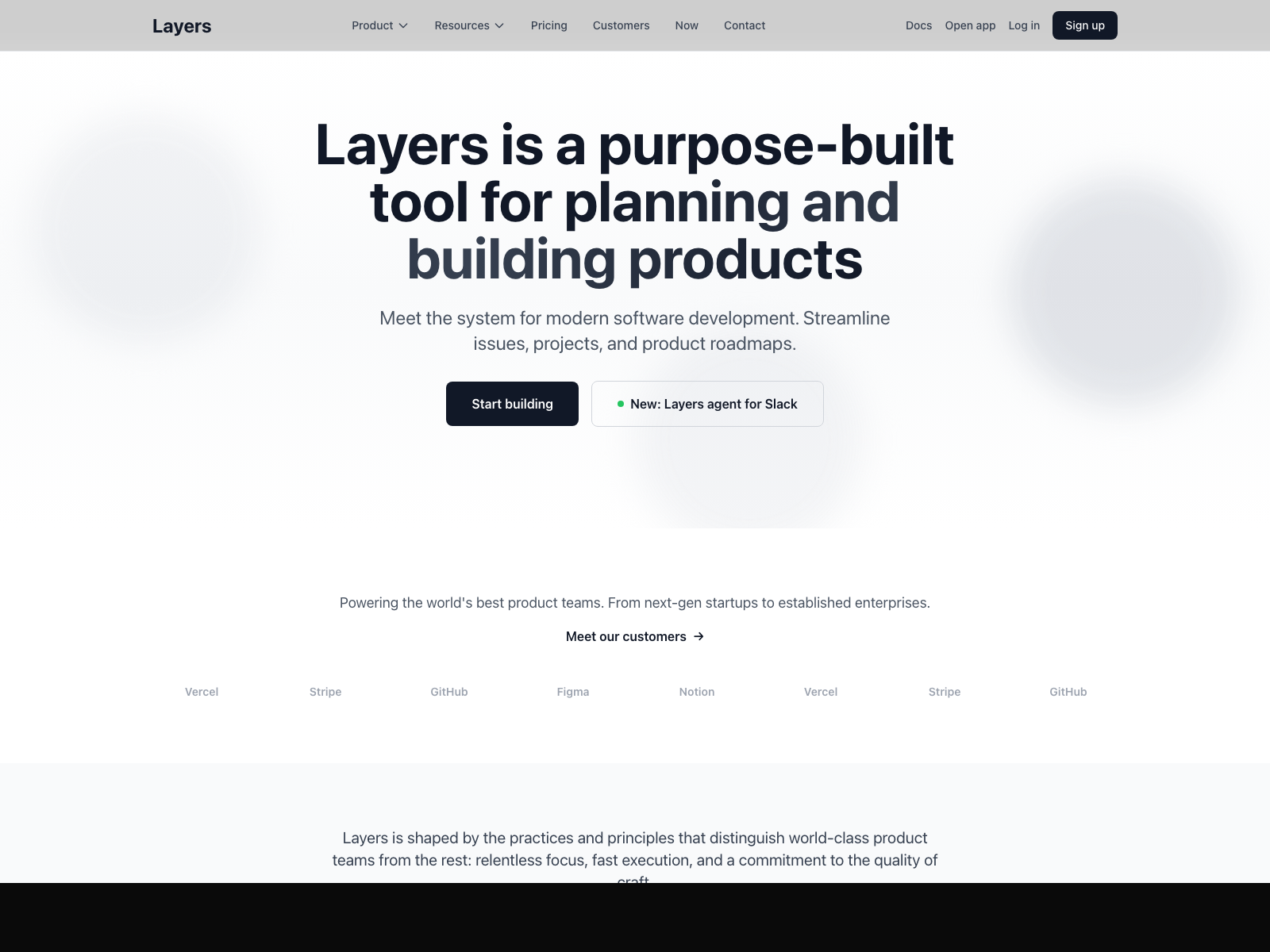 Layers desktop website screenshot