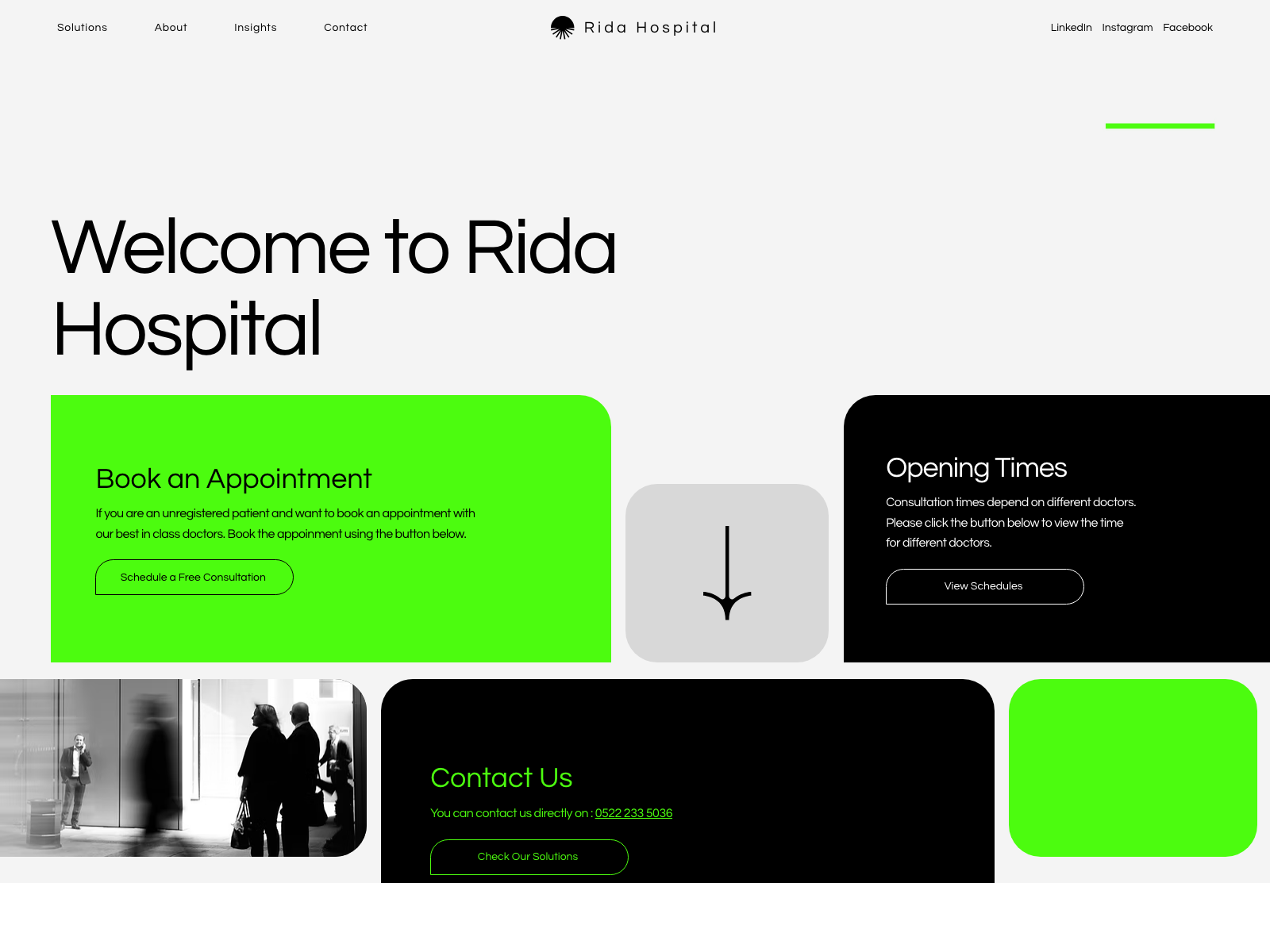 Rida Hospital desktop website screenshot