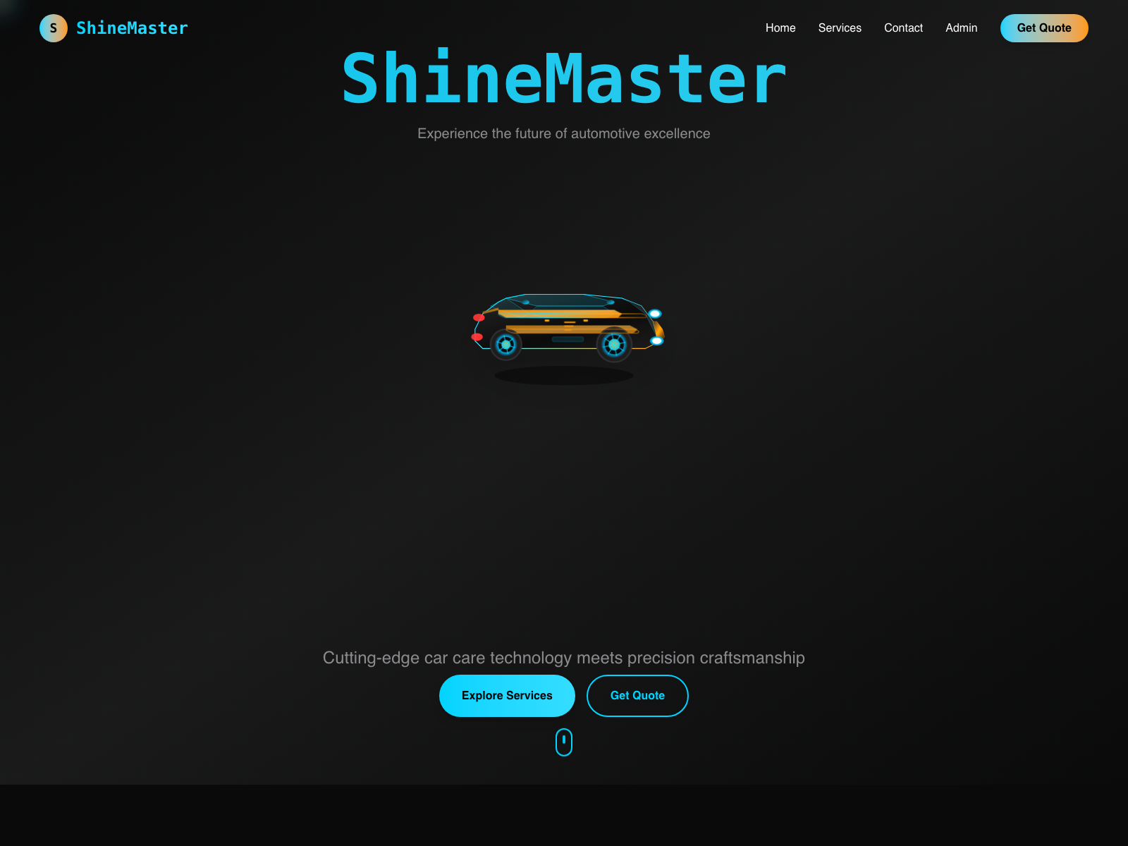 Shinemaster desktop website screenshot